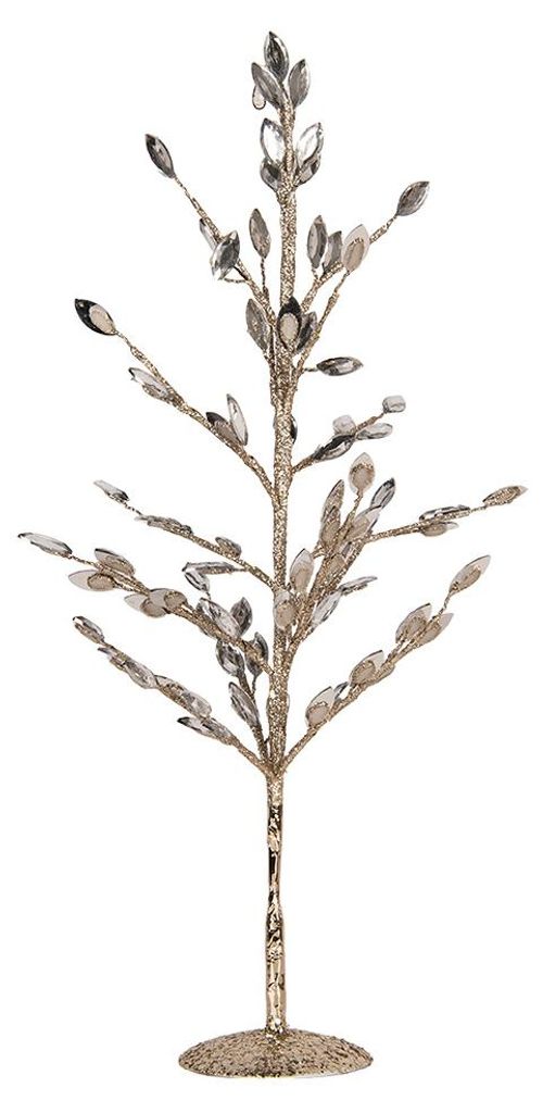 Clayre & Eef Dekoration Baum 9x9x50 cm Silberfarbig Metall