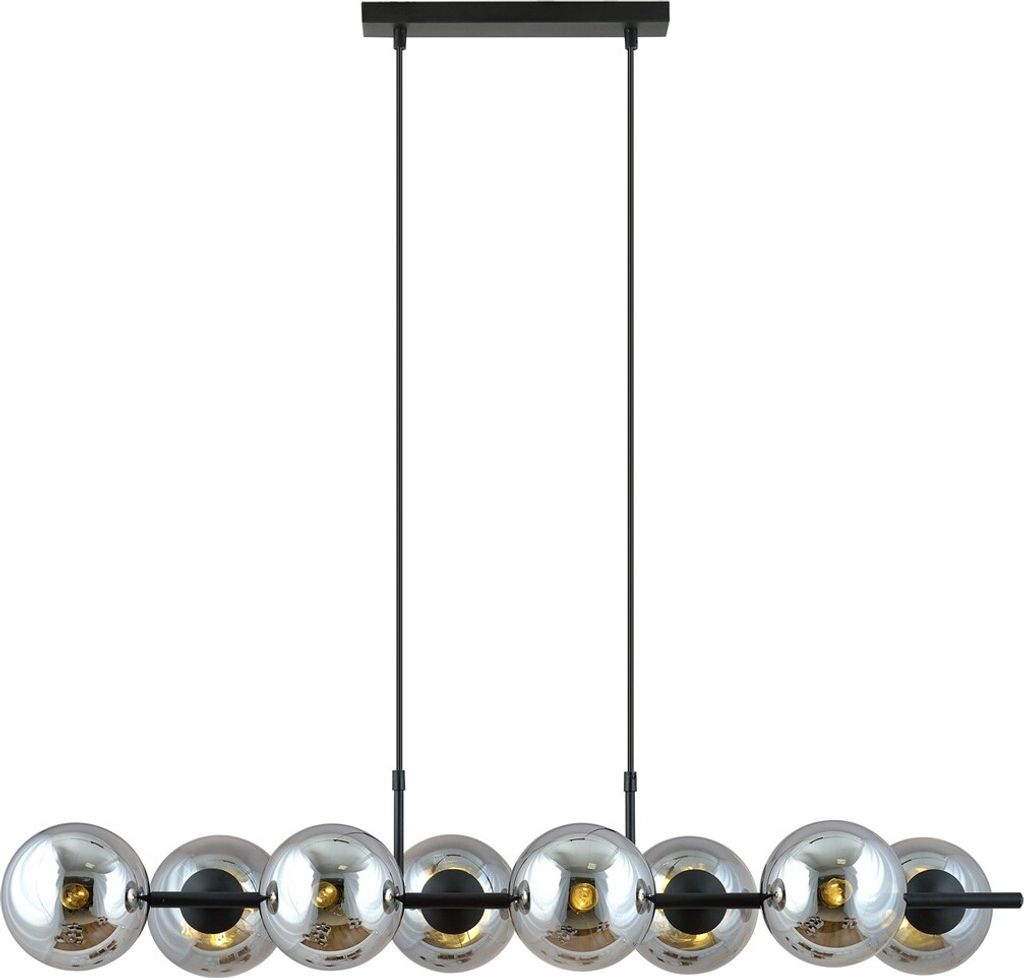 Bioledex Vibaron Pendelleuchte 8-fach E14 schwarz anthrazit 115x110x29cm Europe