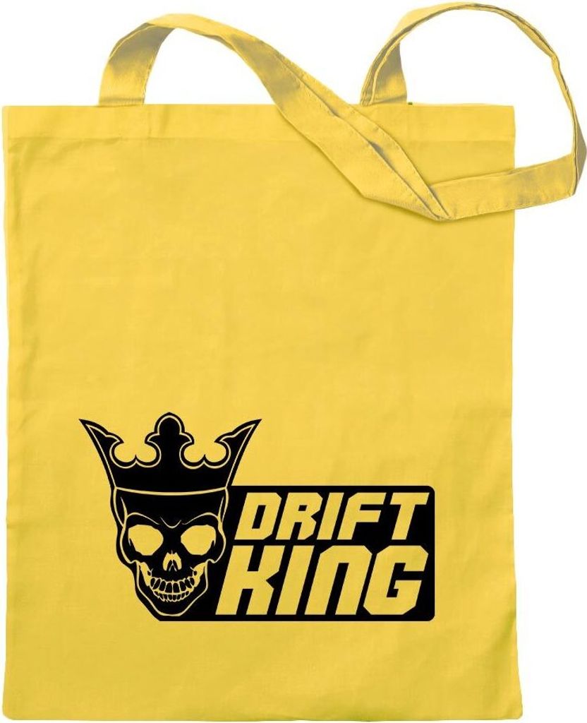 Kiwistar - Baumwolltasche - gelb - Drift King - Tragetasche Stoffbeutel Umhängetasche langer Henkel