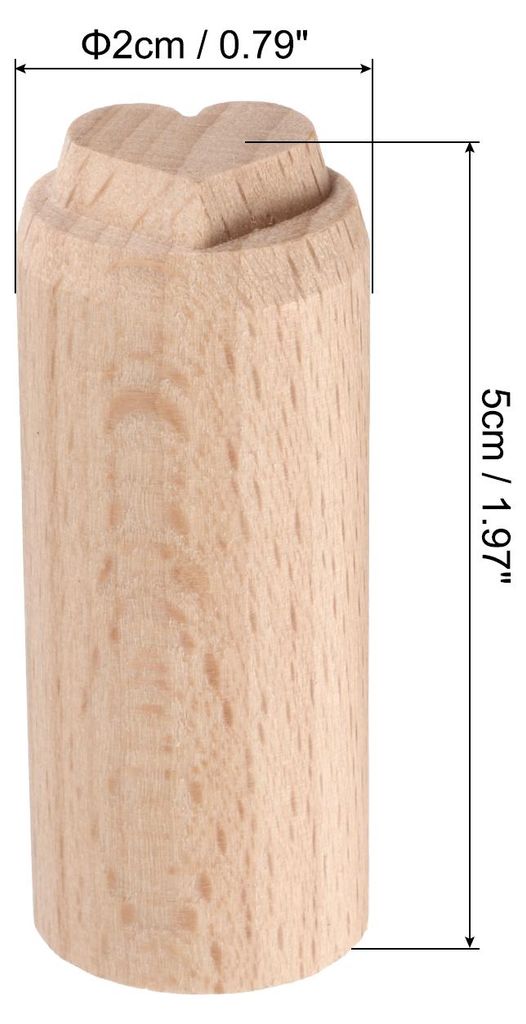 Holz Runder Lebensmittelstempel 0,8" Durchmesser 2" L?nge Holzblockdruckstempel Herz Muster fš¹r Kekse Kuchen Dessert