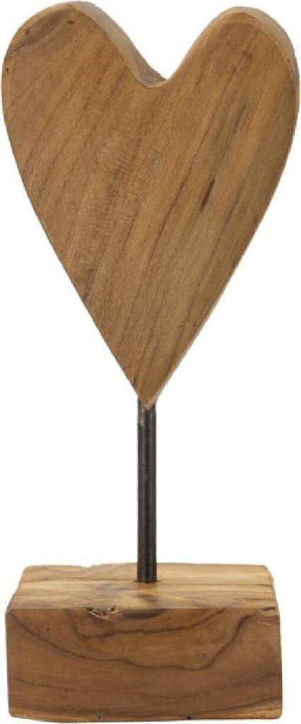 Mauro Ferretti Skulptur Herz Teakholz 10x10x25 cm braun