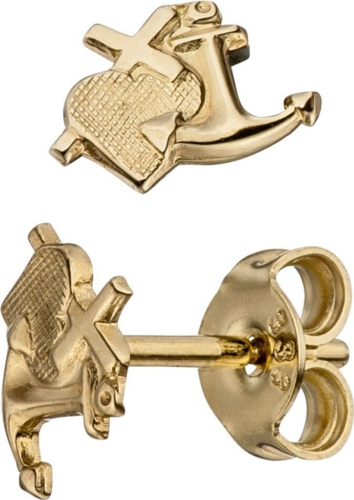 Paar Stecker Ohrstecker Glaube Liebe Hoffnung aus 333 Gold Produktbild 