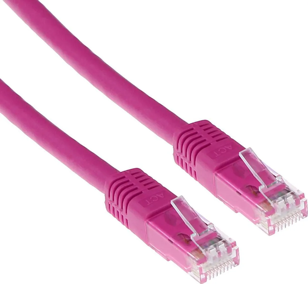 Cavo Rete 20m Rosa ACT IB4820 | Cat5e UTP Professional 24AWG RJ45