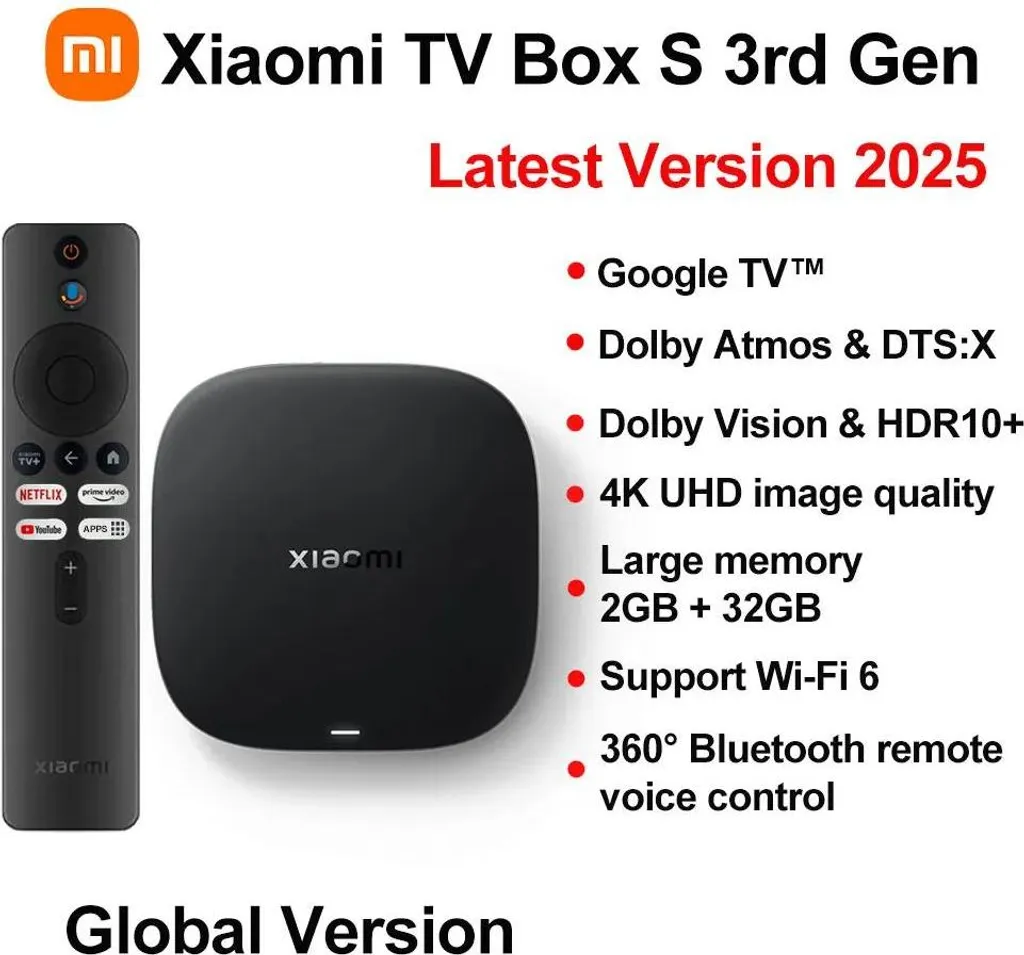 Boîtier TV 4K Ultra Fluide - TV Box S 3e Gen - 2Go RAM 32Go - HDR10+