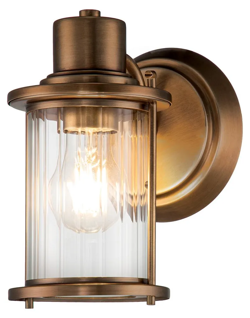 Luminaire de salle de bain Riggs Laiton vieilli Style Rétro Quoizel