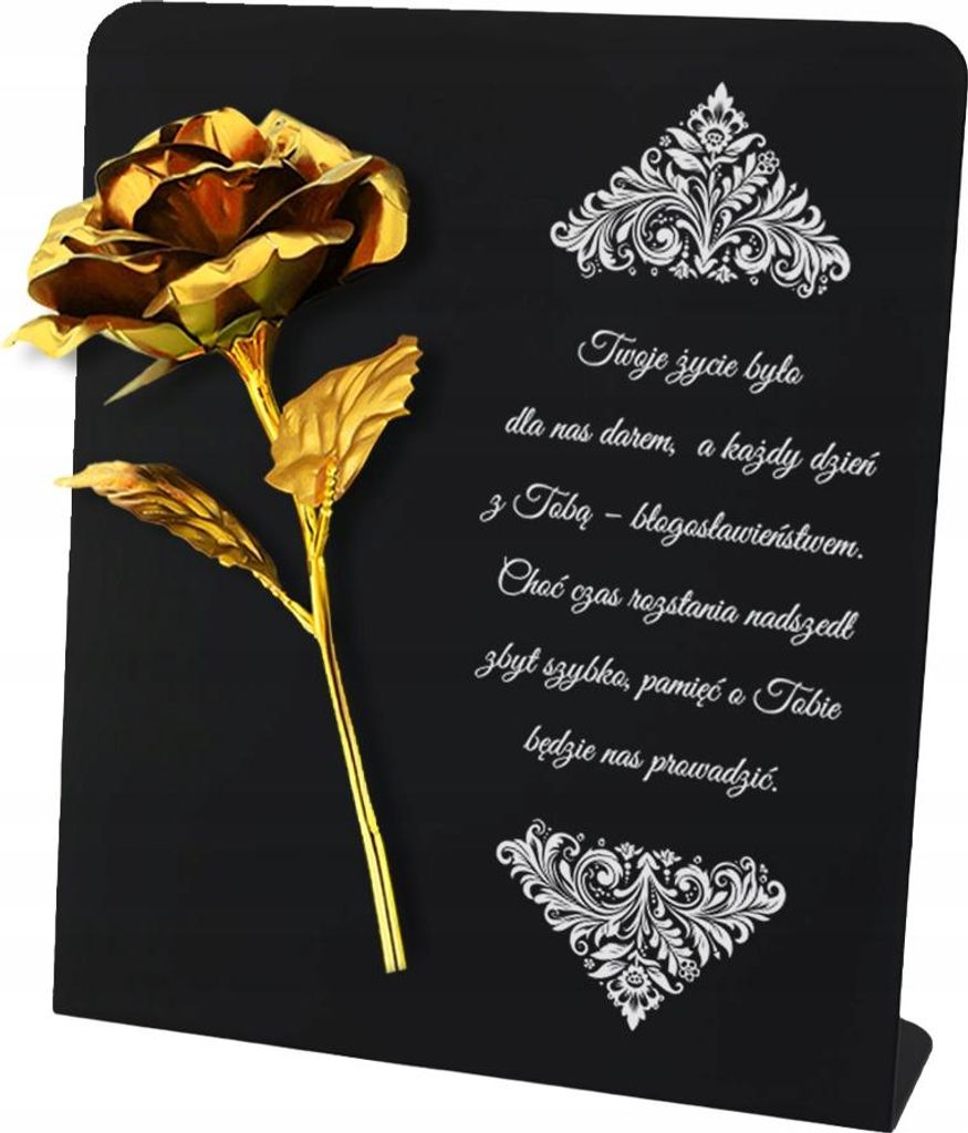 Premium-Ewige Kerze, goldene Rosenstatuette, 22 cm, für Allerheiligen