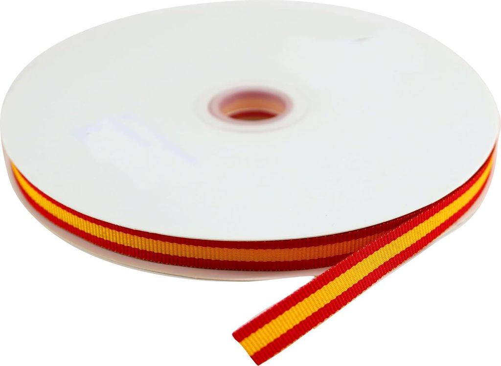 Spanien Flaggenband - 50 Meter pro 1 cm Stoff - Armbänder Basteln - Rot - 50 m/1 cm