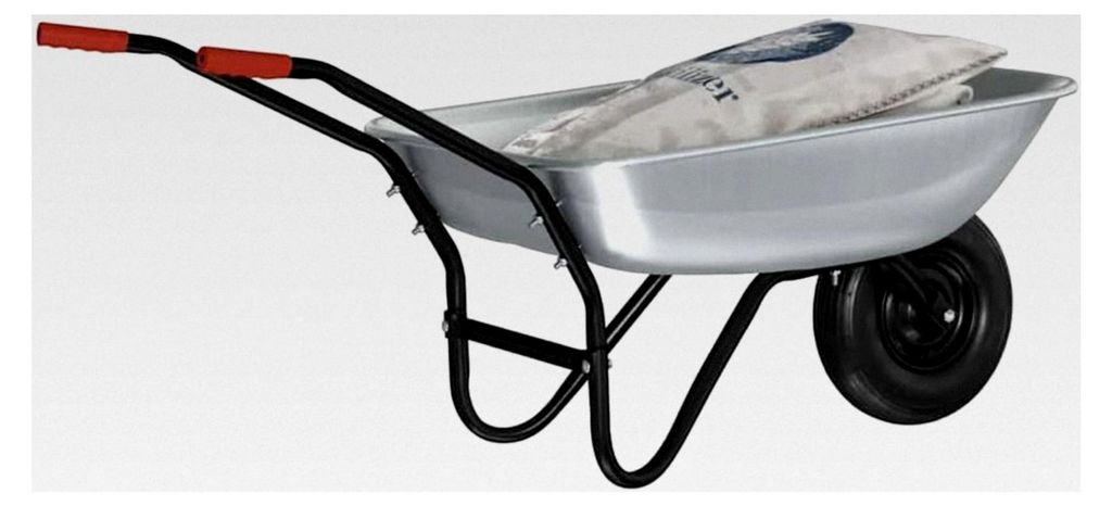 Schubkarre Silber und Schwarz 133 x 62,5 x 58 cm Stahl, Gartenarbeiter, robuster Bau, langlebige Gartengeräte, idealer Boden-Transport