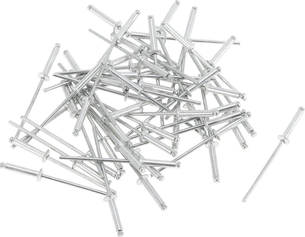 Dome Head Large Flange Blind Rivets 2.4mm Grip Diameter 12mm Grip Length 5mm Flange Diameter Iron Silver Tone