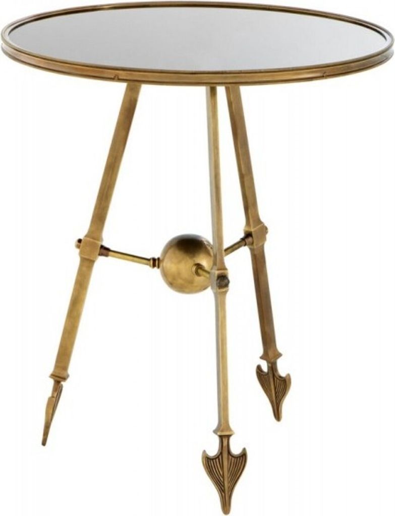 Casa Padrino Luxus Beistelltisch Vintage Messing Finish 65 x H. 74 cm - Tisch Möbel