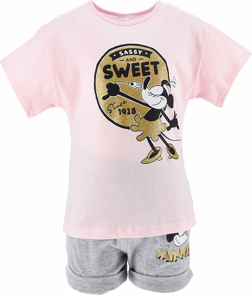 Minnie Mouse Retro T-Shirt und Short Kurze Hose Sommer-Set, Größe:98