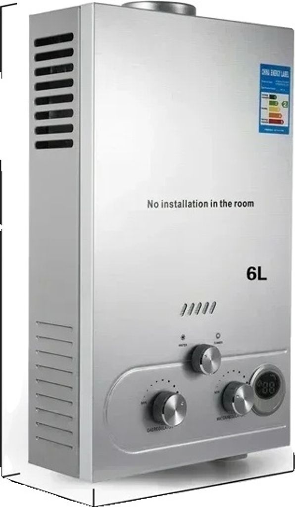 LPG-Wasserheizer, Sofortige Warmwasserversorgung, Langlebiges Edelstahl-Design, 6L