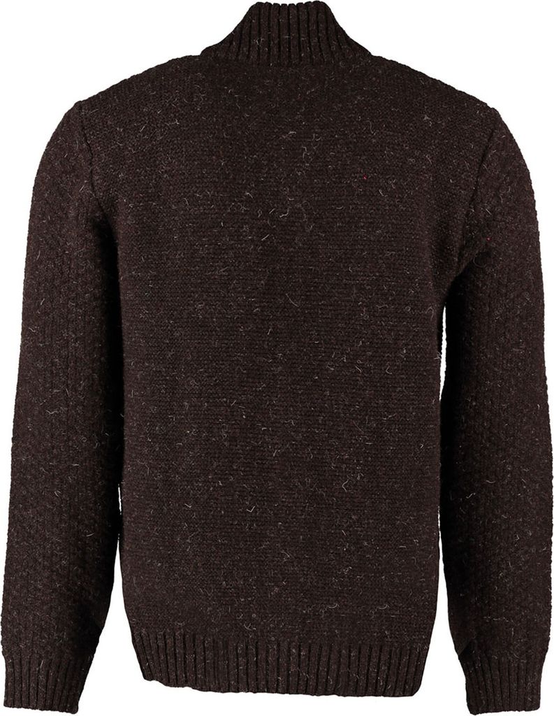 Herren Strickjacke Trachten Schurwolle Strick Pullover Trachtenpullover, Größe:54/XL, Farbe:Dunkelbraun