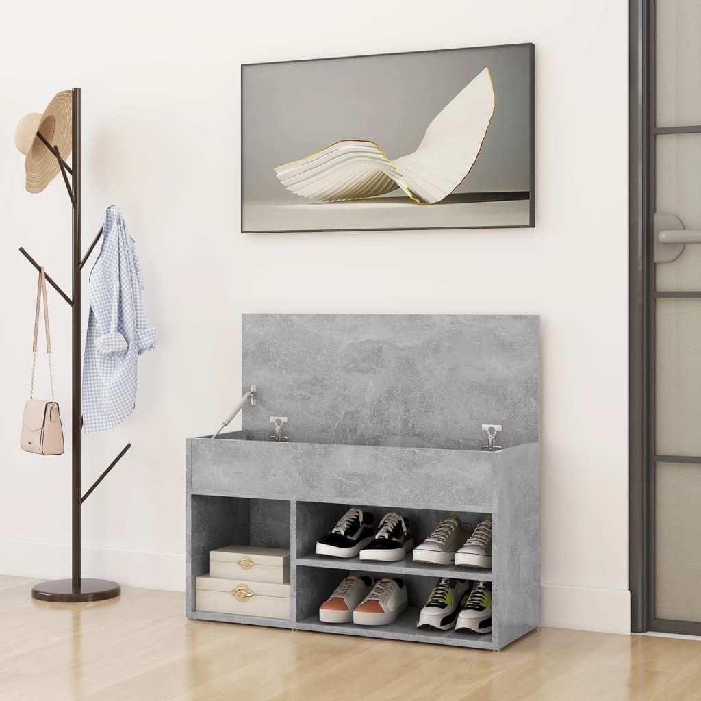 "im Sonderangebot"Schuhbank - Sitzbank Skandinavisch - Schuhkommode - Betongrau 80x30x45 cm Holzwerkstoff DEMöbel 9439746