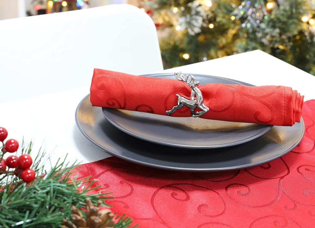 Elegante Serviettenringe - Set von 4 - Glänzend Silber - Hochwertiges Metall