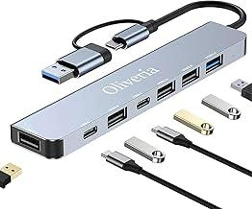 Adattatore USB C Hub 7 in 2: Docking Station per MacBook Pro e Galaxy