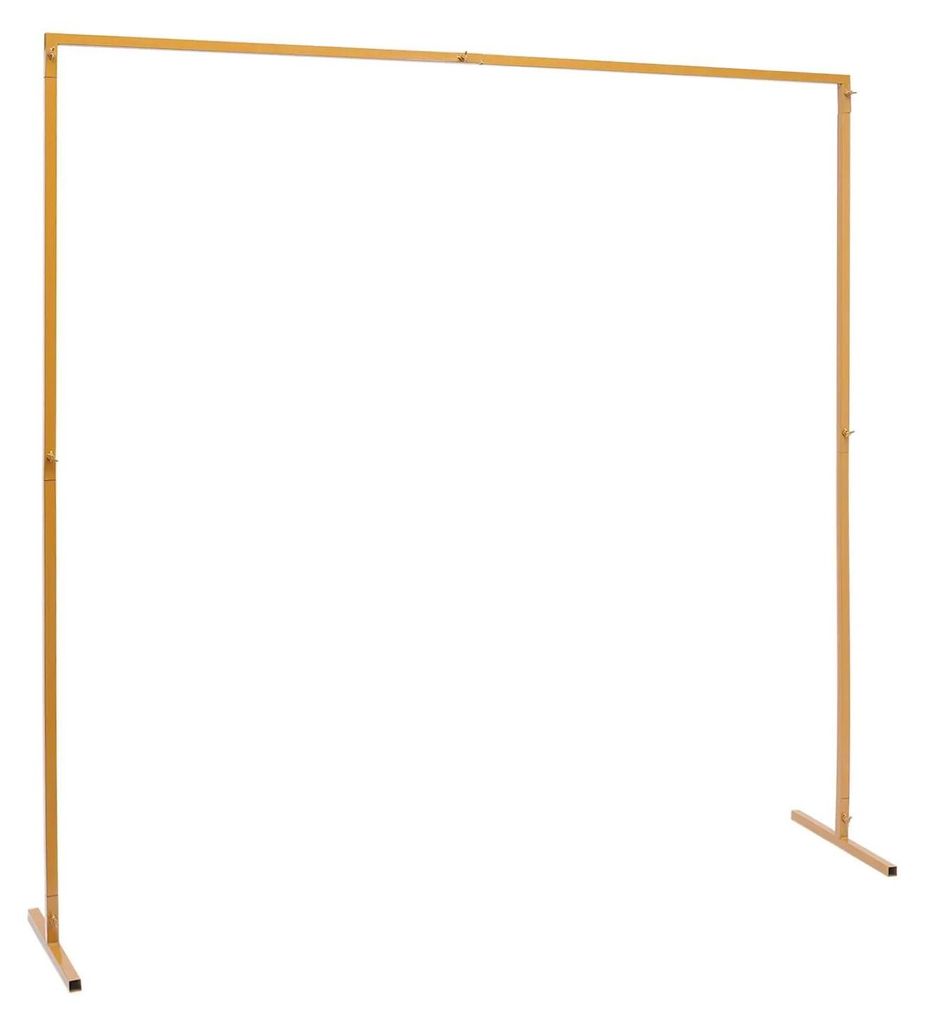 Traubogen/Hochzeitsbogen Hintergrund - Metallständer - 2 x 2 m - Verzinktes Eisen - Freistehend - Stabile Basis - Zerlegbar - 10 kg - Gelb