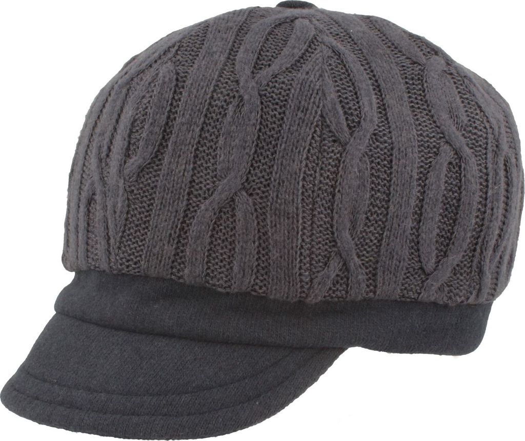 Weiche rollbare Strick-Ballonmütze Zopfmuster von Hut-Breiter