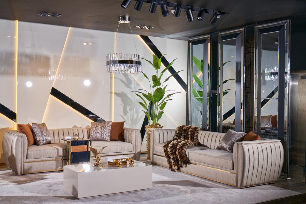 Polstergarnitur 3+3 Sofa Couchtisch Garnitur Couch Stoff Sofagarnitur 3tlg.