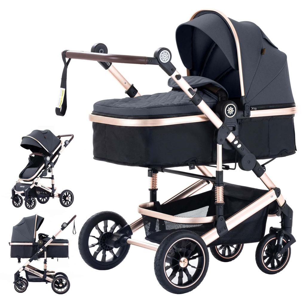 Daliya NEOMOVE 2in1 Kinderwagen, Babywanne & Sportsitz in einem, Buggy, Alu-Rahmen, Reisekinderwagen, Kombikinderwagen mit großen Einkaufskorb