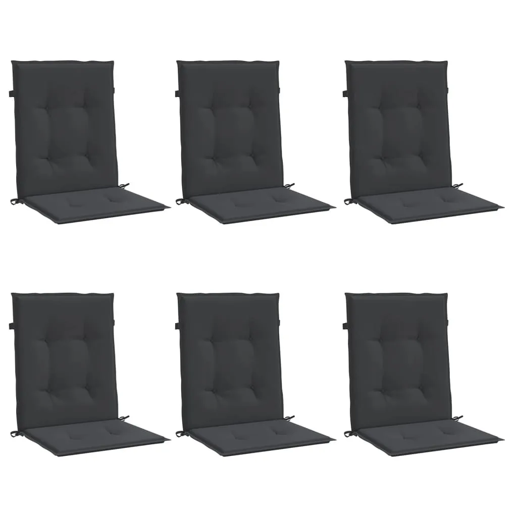 vidaXL Cuscini per sedie da giardino per schienale basso 6 pezzi nero 100x50x3cm - 3
