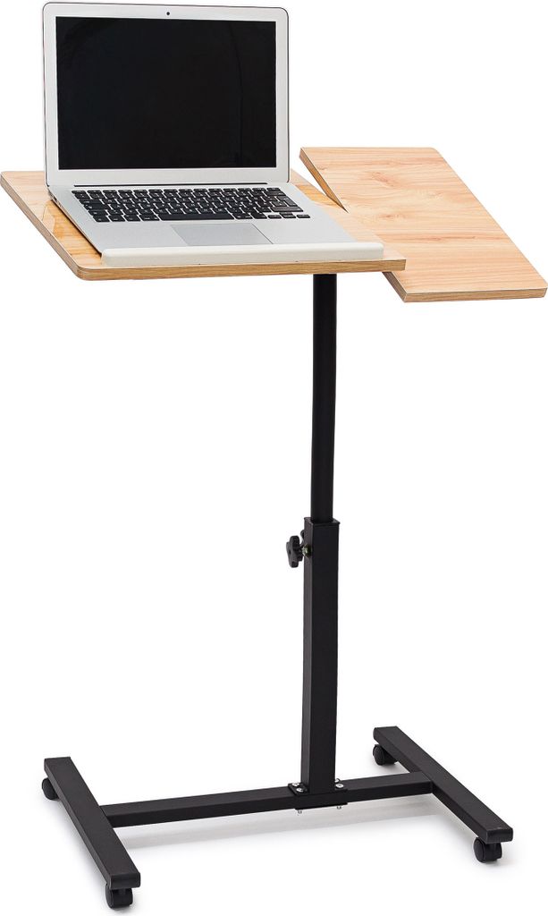 relaxdays PC-Tisch höhenverstellbar eiche hell 60,0 x 40,5 Produktbild 1