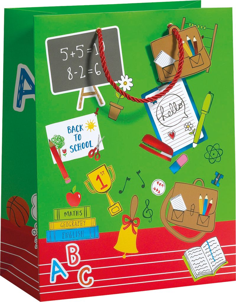 Geschenktasche "Hello School" groß, 33,5x26x13,5 cm Produktbild 
