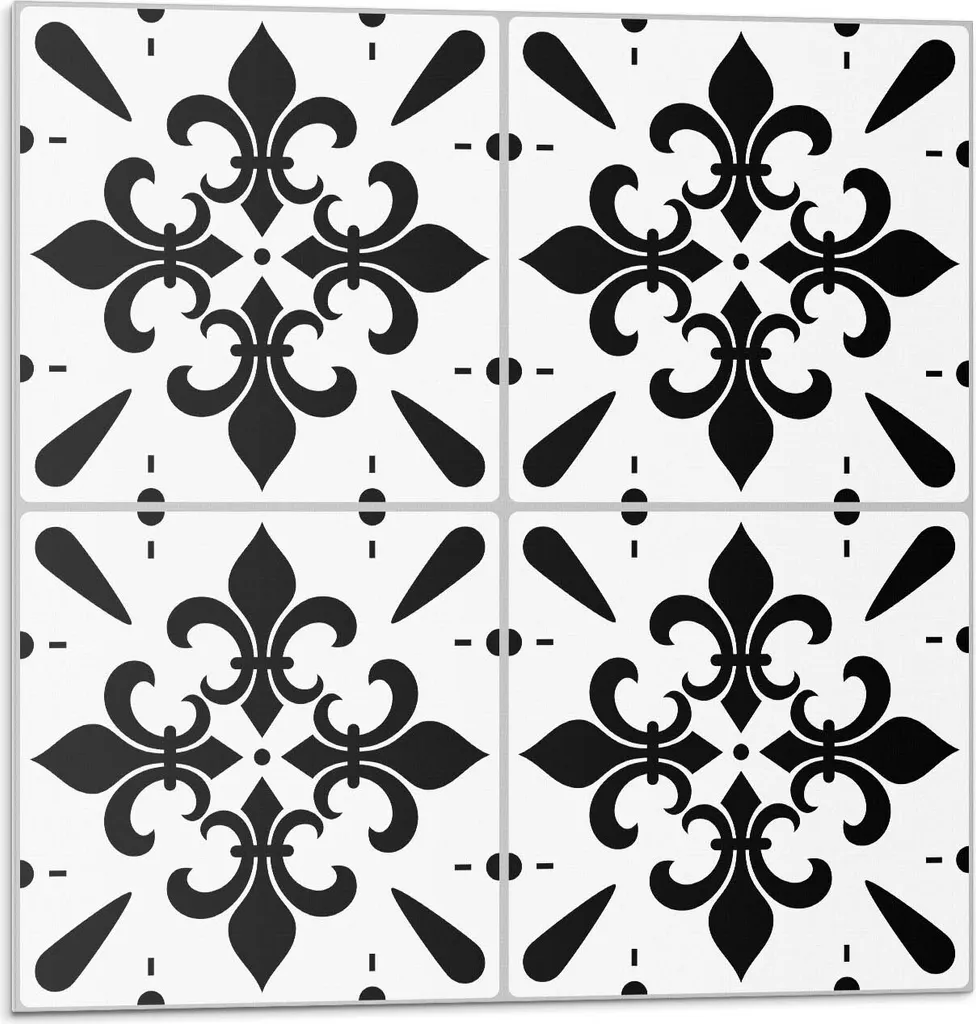 Motivo con motivi floreali - Piastrelle autoadesive - Rivestimento - Pannello da parete - Piastrelle in PVC - Piastrelle in vinile - Piastrelle in PCV - Autoadesivo - Decorazione murale - 9 pezzi 30 x 30 cm