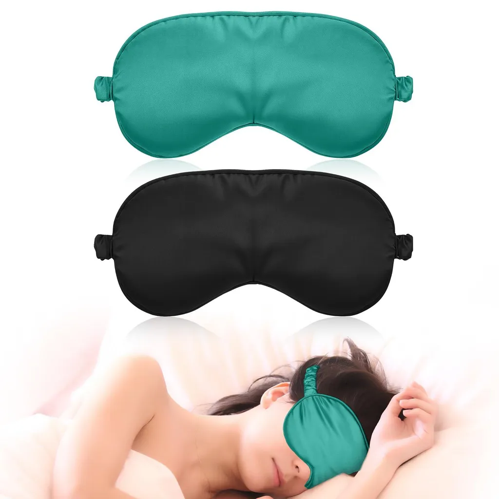 Masque de sommeil occultant en soie lot de 2 contre l'insomnie