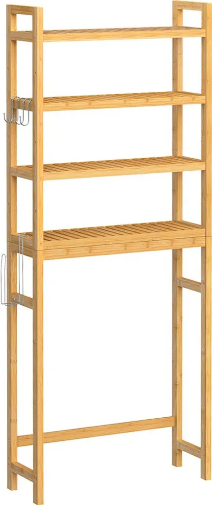 Rangement WC pour petits espaces avec tablette beige naturel modulable