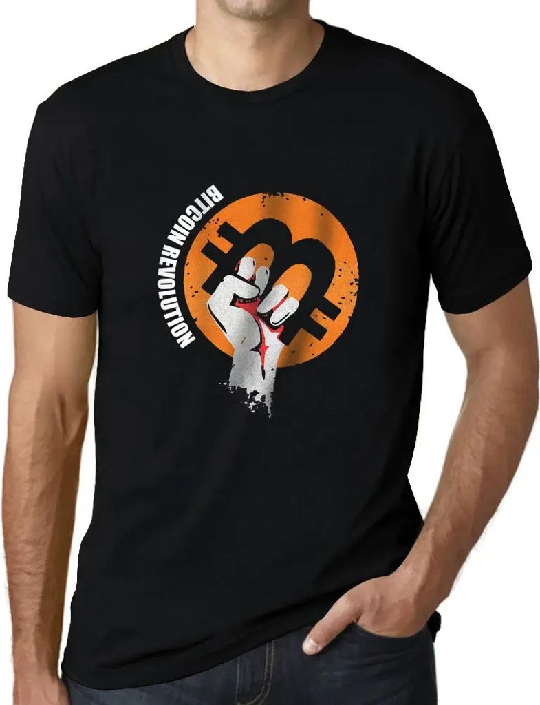 Herren Grafik T-Shirt Bitcoin Revolution Hodl Btc Crypto Traders Öko-Verantwortlich Vintage Jahrgang Kurzarm Lustige Druck Geburtstag Geschenk Mann