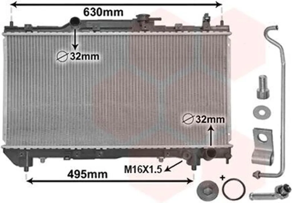 Acquista Radiatore VAN WEZEL 53002240 - Toyota Avensis T22 1.6 1.8 2.0