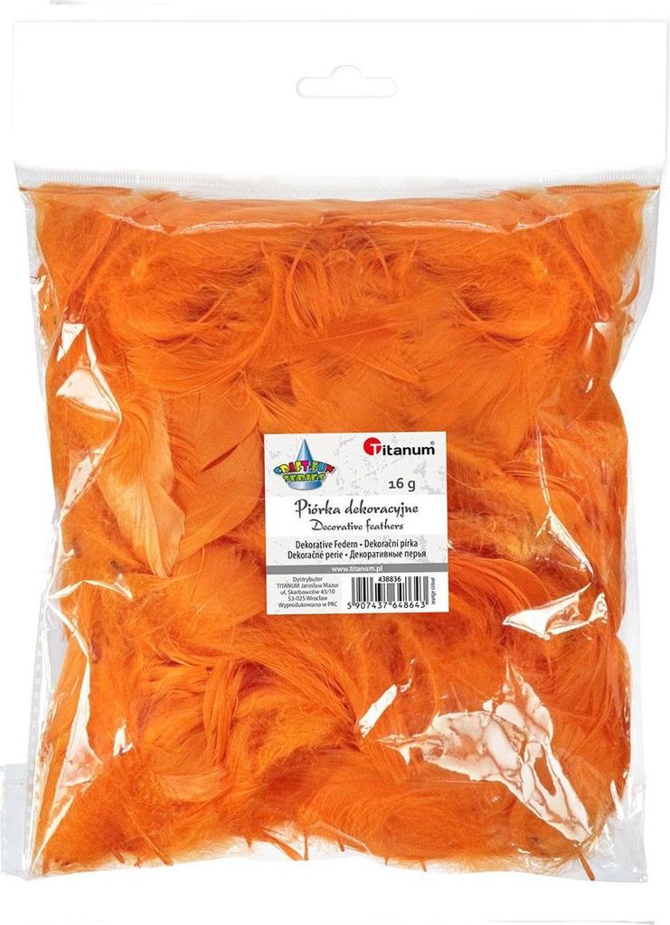 Dekofedern 16g, 5-12 cm TItanum orange