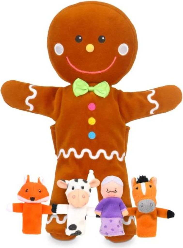 Fiesta Crafts Handpuppen Set Gingerbread Man - Handpuppe und Fingerpuppen