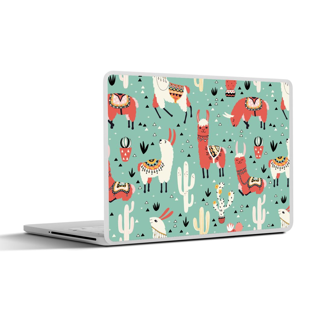 MuchoWow Laptop Aufkleber Sticker Cover Lama - Muster - Kaktus 30x22 cm - Laptop-Sticker