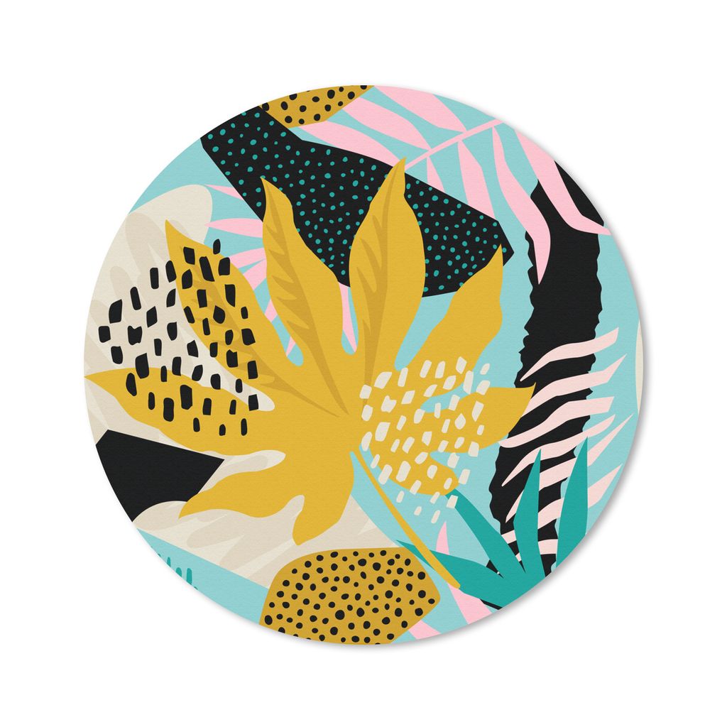 MuchoWow Mauspad Mousepad Blätter - Muster - Farben - Kinder - Mädchen - Kinder 50x50 cm - Mousepads - Maus Mat - Pad - Mausunterlage - Vinyl