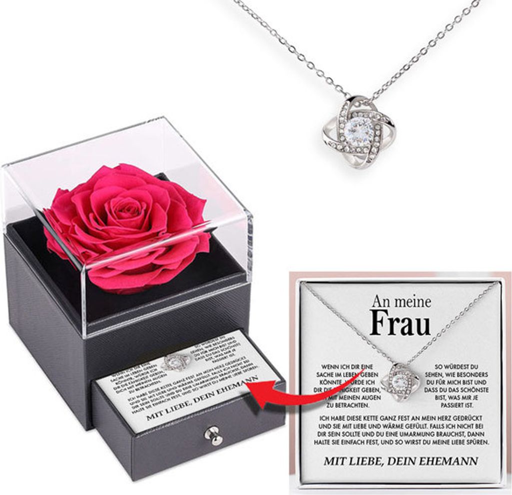 A ma femme - Collier et pendentif plaqué or blanc 14 carats Image du produit 