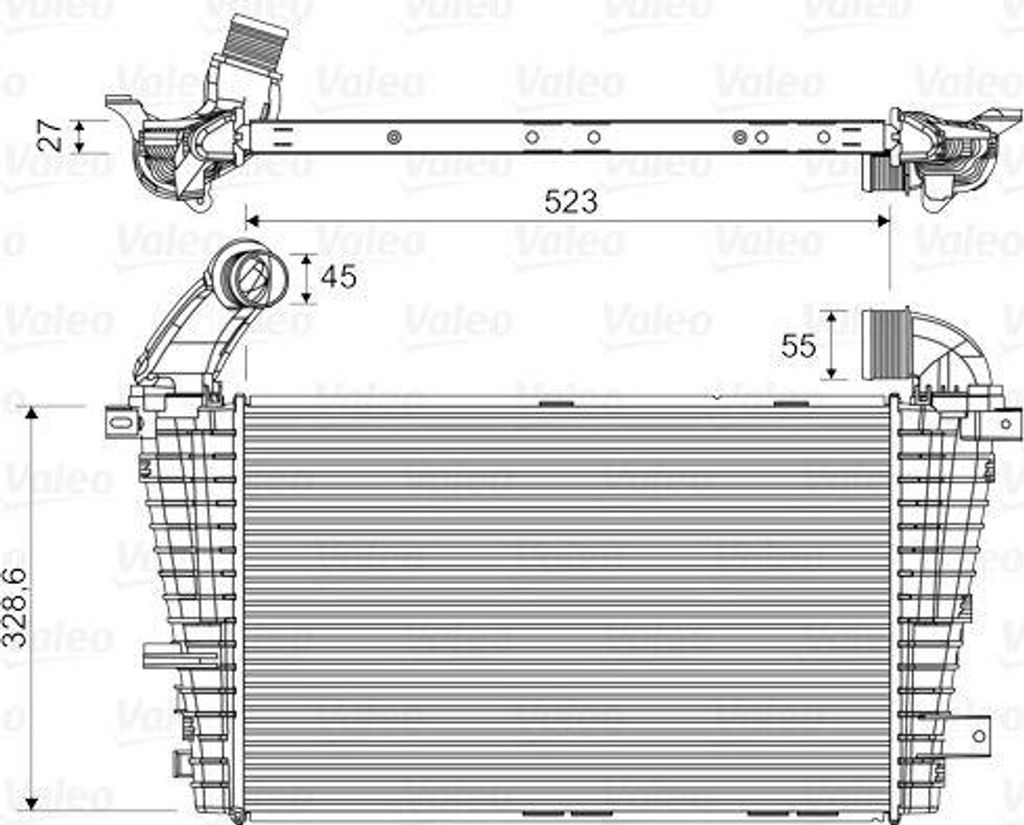 VALEO 818328 Ladeluftkühler LLK für OPEL Astra H Caravan Produktbild 
