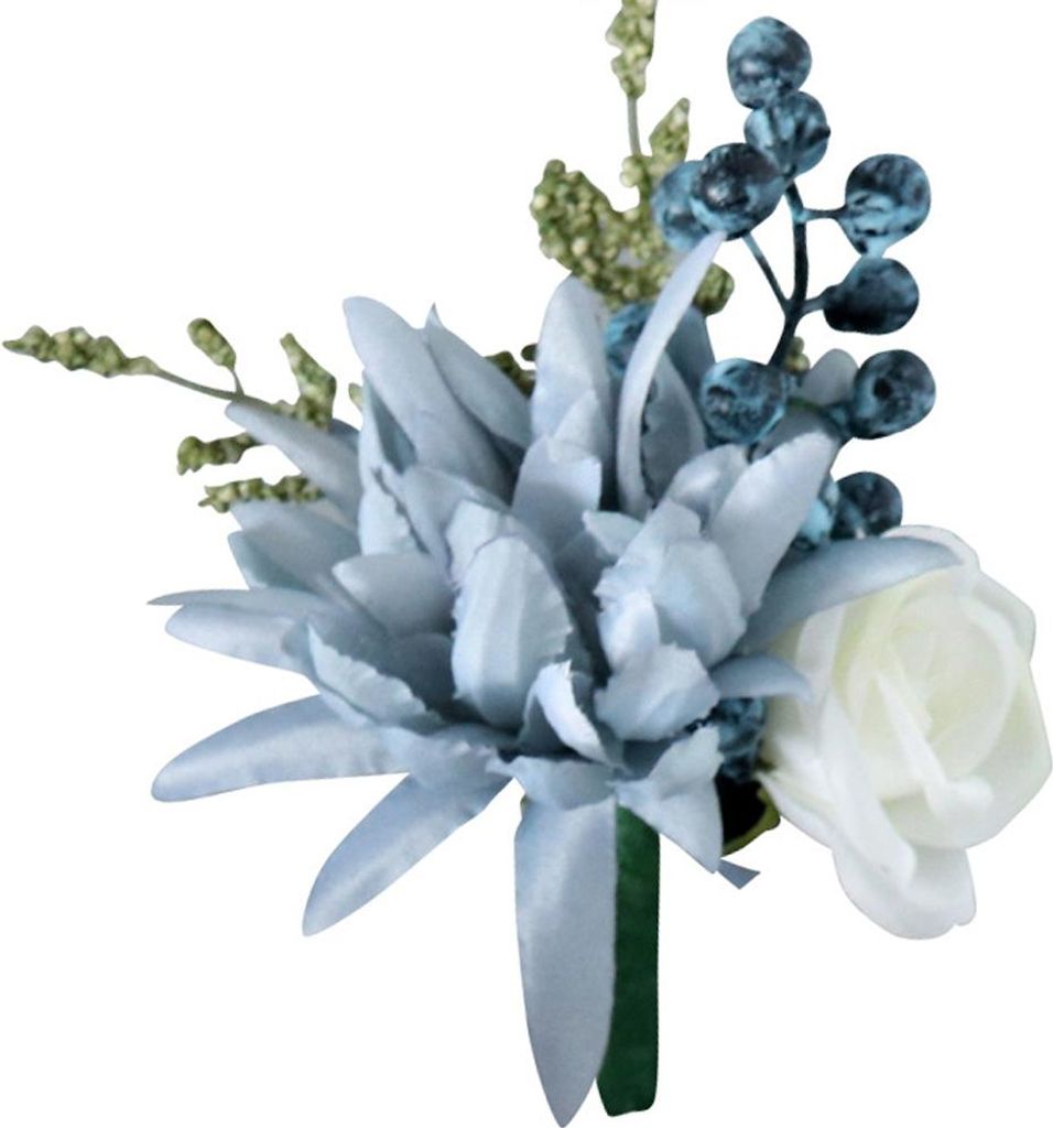 Imitationsblume Mieder - Handgelenkblume - Haze blau - Seide - 12 × 8cm