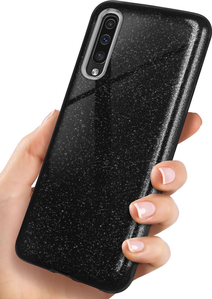 GLITTER-Case für Samsung Galaxy A70, Farbe:Glamour - Black