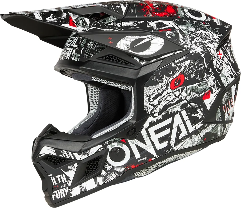 Casque O'Neal 3SRS Attack noir et blanc taille S pour moto cross