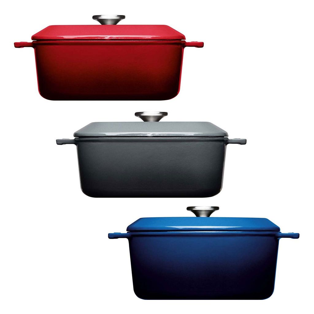 WOLL 'Iron Kasserolle viereckig mit Deckel in Carbon Grey Produktbild 10