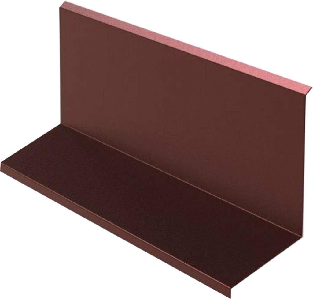 Obere Wandanschluss Br. 200 mm, 2 m, Lackiertes Zink, Braun (RAL 8017)