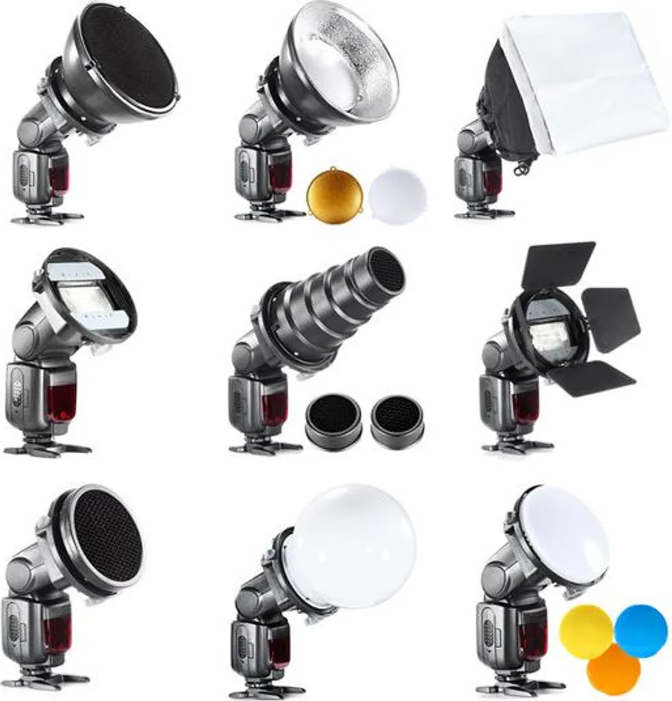 Kit Accessoires Flash Cobra BRESSER BR-SET7 avec Diffuseurs et Filtres