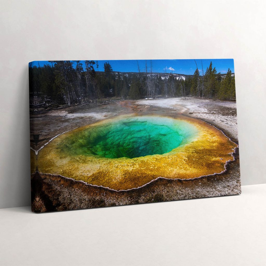 Yellowstone Heiße Quelle – Leinwandbild Wandbild – 60x40 cm – Leinwandbilder – Wandbilder – Schlafzimmer – Flur