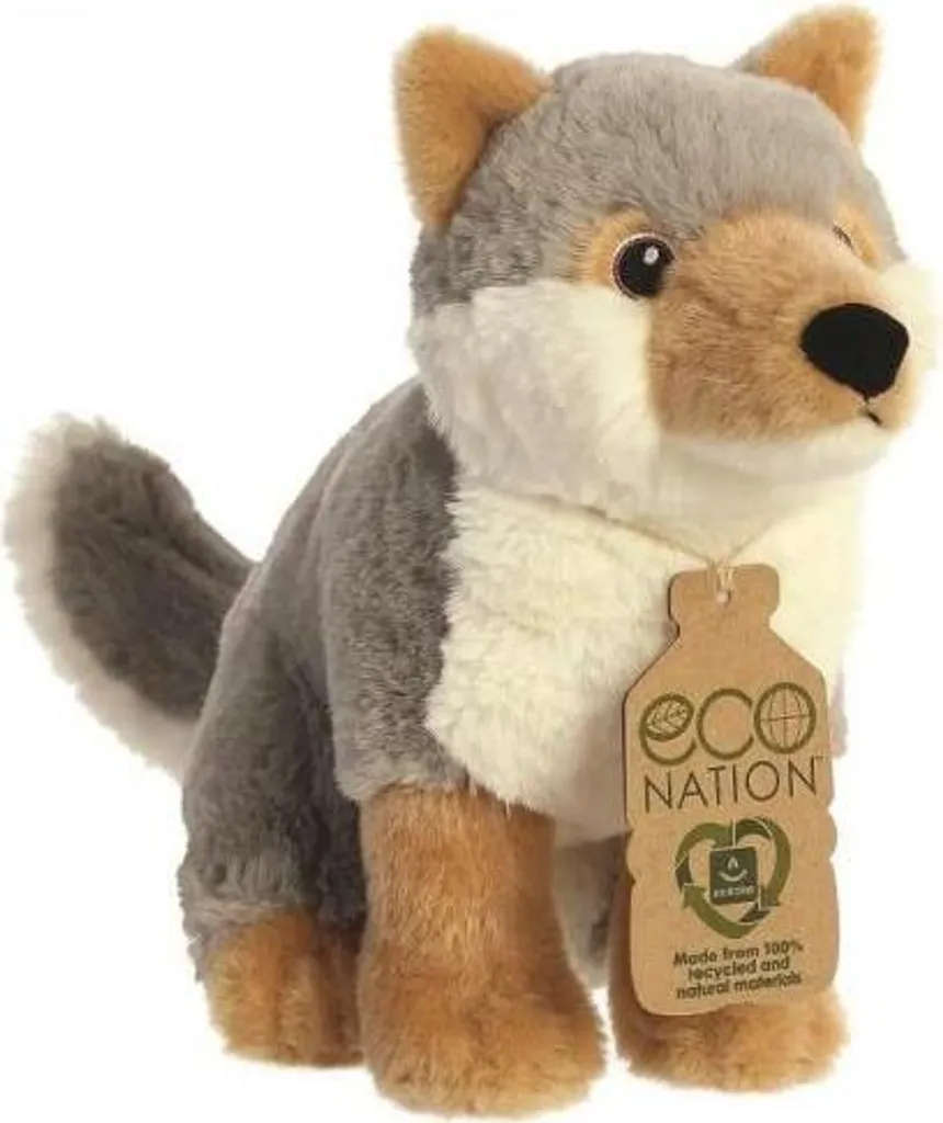 Peluche Loup Eco Nation 24cm - Jouet en Matières Recyclées Aurora World