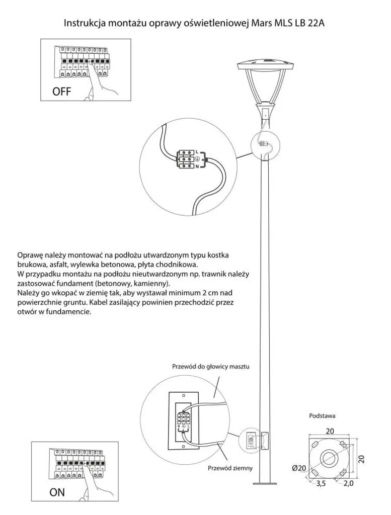 Lampadaire extérieur LED 45W IP65 318cm Gris Mars Solution Éclairage
