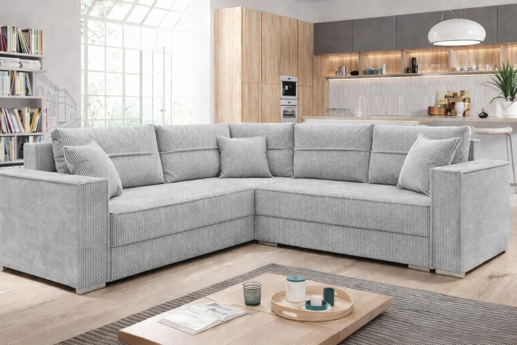 Couchgarnitur Ecksofa Sofa Sofagarnitur PARIS Cord Stoff Produktbild 
