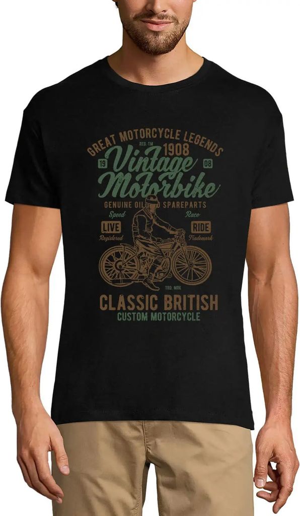 Herren Grafik T-Shirt Oldtimer-Motorrad - klassisches britisches Motorrad – Vintage Motorbike - Classic British Motorcycle – Öko-Verantwortlich