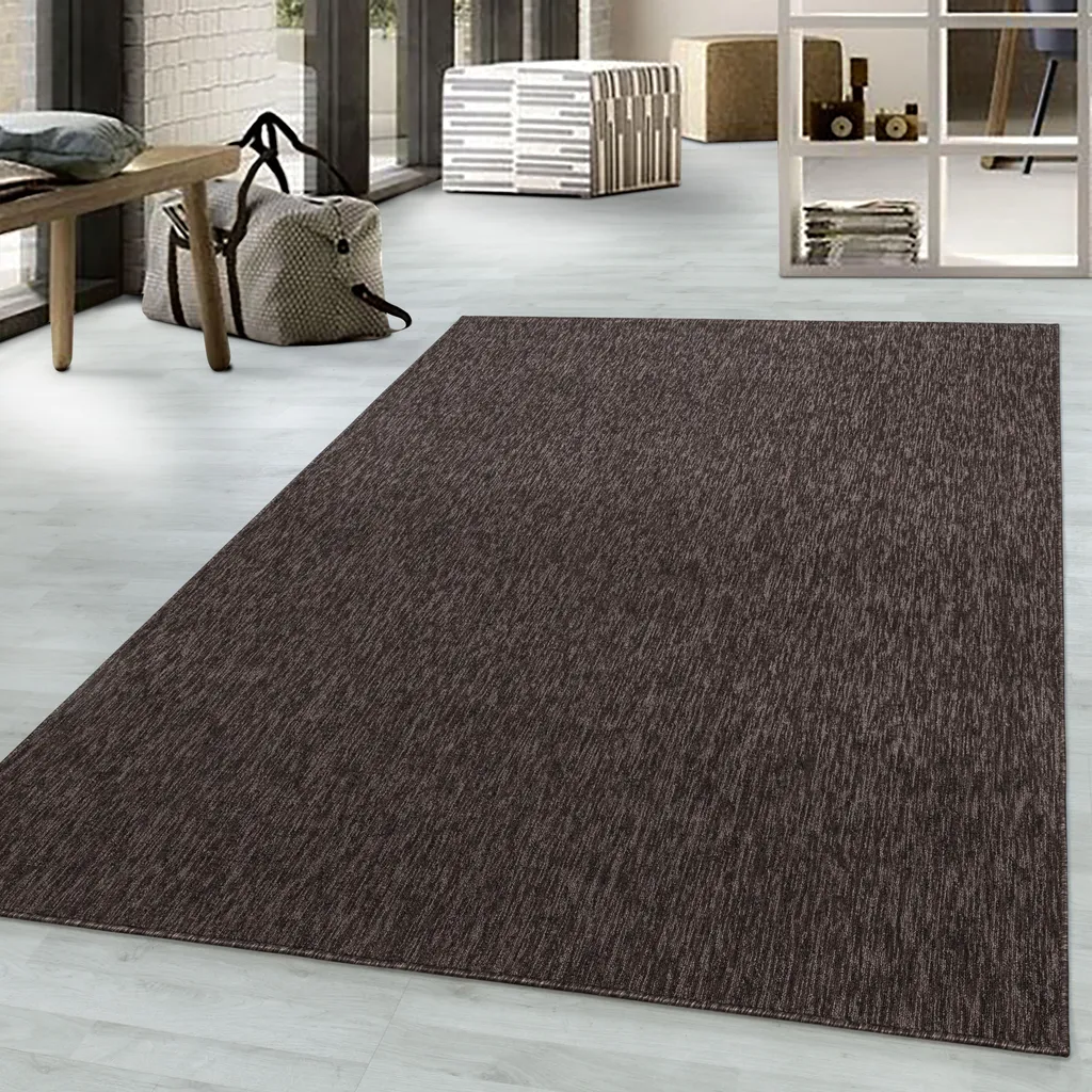 Tapis Nizza marron 60x100cm bouclé 1800 - Solution sol glissant et froid